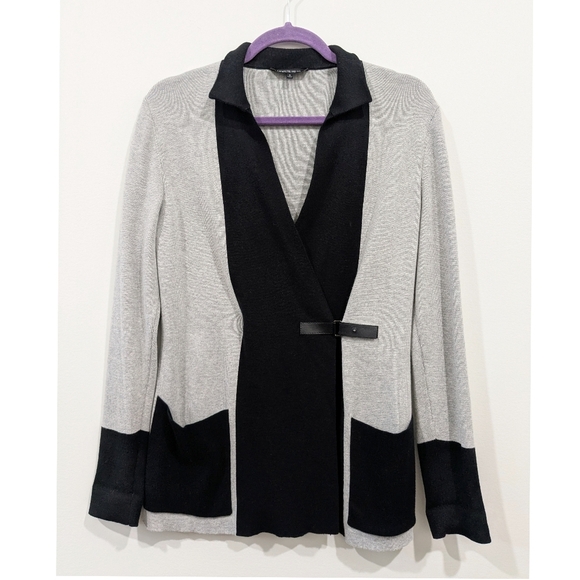 Lafayette 148 Colorblock Buckle Cardigan - Picture 1 of 8